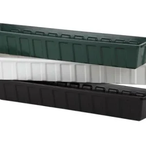 30 Inch White Plastic Flower Box Planter - Indoor/Outdoor Polypropylene - Image 3