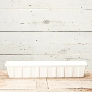 30 Inch White Plastic Flower Box Planter - Indoor/Outdoor Polypropylene - Image 1