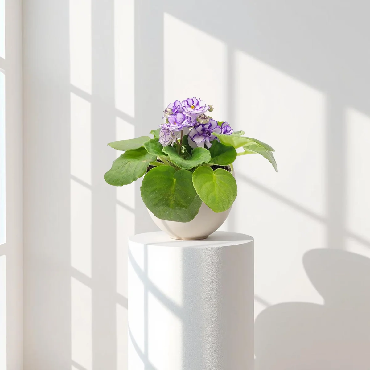 4-Pack African Violet Live Plants - Assorted Ruffled Flowers, 4-inch Pots, Indoor - Image 3