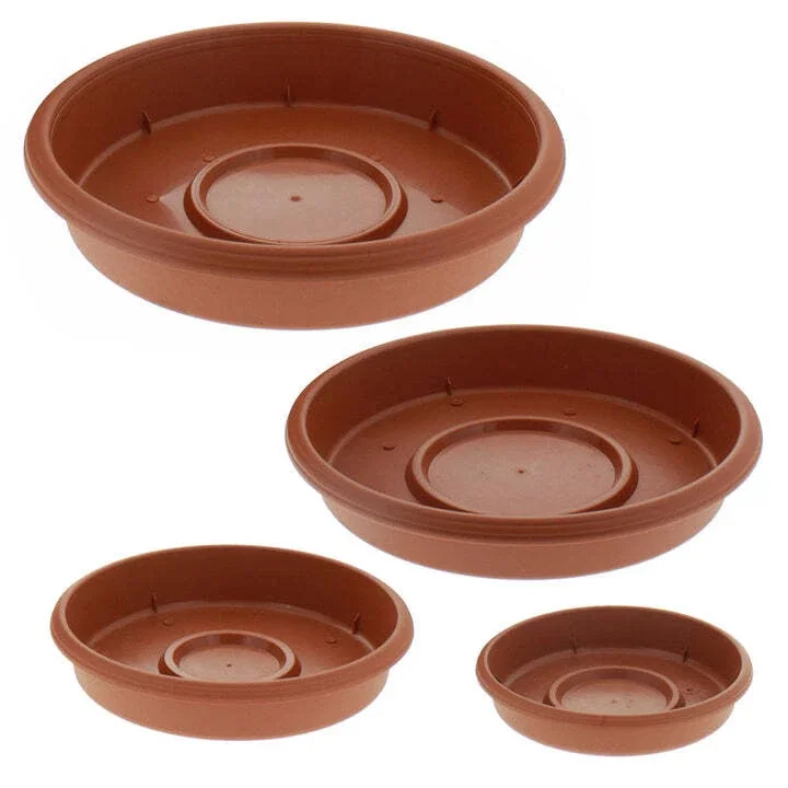8 inch Deep Clay Pot Saucer - Round Planter Drip Tray for Indoor & Outdoor Plants - Image 1