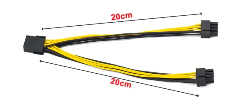 9 inch PCI Express 8 Pin to Dual 6+2 Pin Power Cable for PC VGA Video Card - Image 6