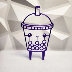 Boba Tea Plant Trellis Pick - 3D Printed Plant Support for Houseplants, Silk Purple, 7.8 Inches Tall - Image 2