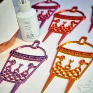 Boba Tea Plant Trellis Pick - 3D Printed Plant Support for Houseplants, Silk Purple, 7.8 Inches Tall - Image 4