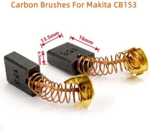 Carbon Motor Brushes CB153 - 16mm x 13.5mm x 6.5mm Replacement Pair for PRO - Image 1