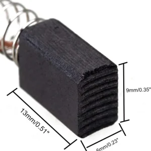 Carbon Motor Brushes for Power Tool - 13mm x 9mm x 6mm Replacement Pair - Image 1