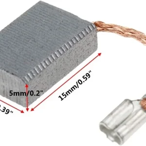 Carbon Motor Brushes for Power Tool - 15mm x 10mm x 5mm Replacement Pair - Image 1