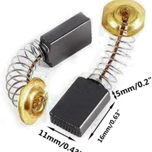 Carbon Motor Brushes for Power Tool - 16mm x 11mm x 5mm Replacement Pair - Image 1