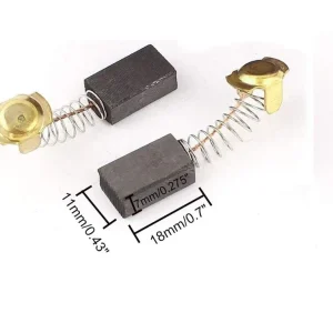 Carbon Motor Brushes for Power Tool 18mm x 11mm x 7mm - 1 Pair Replacement - Image 1