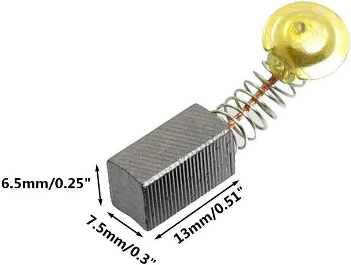 Carbon Motor Brushes for Power Tools - 13mm x 7.5mm x 6mm Replacement Pair - Image 1