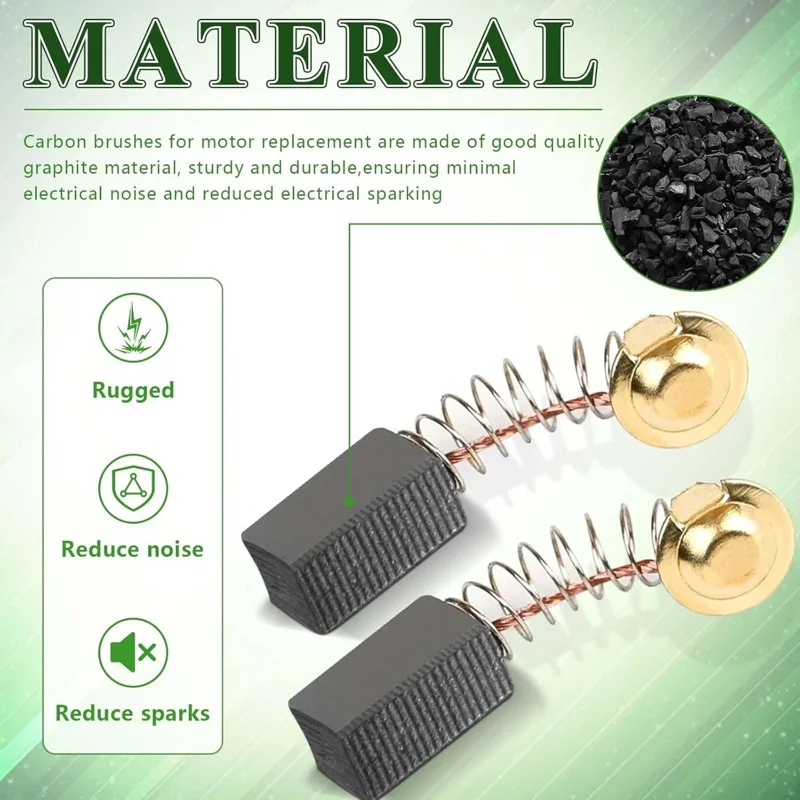 Carbon Motor Brushes – Model 21# - 6.5mm x 7.5mm x 13mm Replacement Pair - Image 2