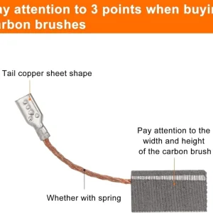 Carbon Motor Grinder Brushes 15mm x 7.8mm x 5mm - Model 6-100# - Replacement Pair - Image 2
