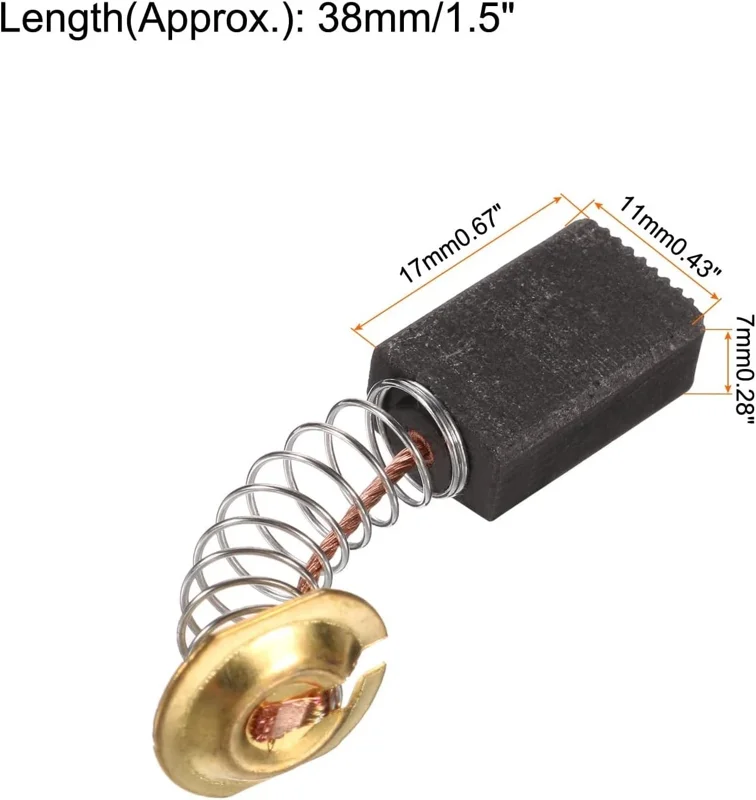 CB-43 Carbon Motor Brushes - 17mm x 11mm x 7mm - 1 Pair Replacement for Power Tools - Image 1