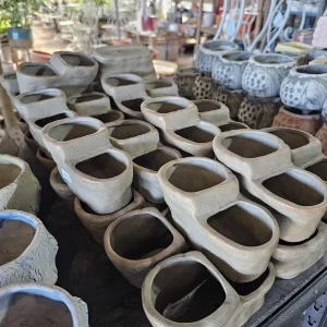 Ceramic Double Planter - Rustic Wabi Sabi Indoor Plant Pot - Image 2