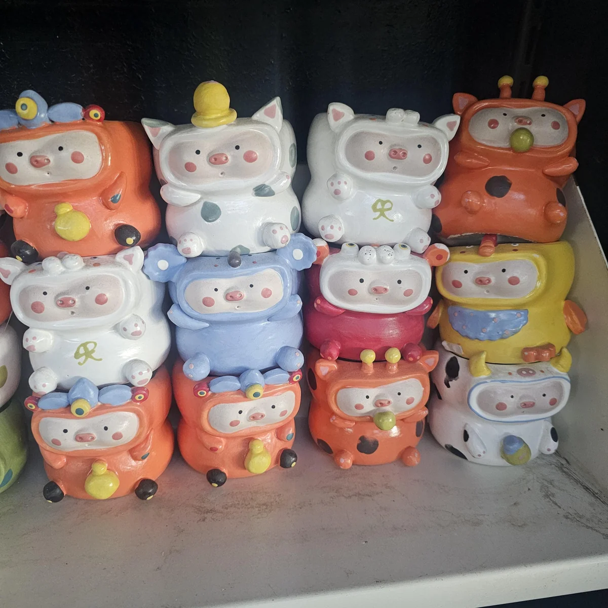 Ceramic Piggy Planter for Succulents - Miniature Pot with Drainage Hole, Assorted Colors - Image 7