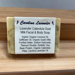 Lavender Calendula Goat Milk Soap Bar - Facial & Body Cleanser, 3.7 oz - Image 4