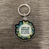 Life Is Short Buy More Plants Fun Foliage Acrylic Keychain 2in x 2in - Image 1