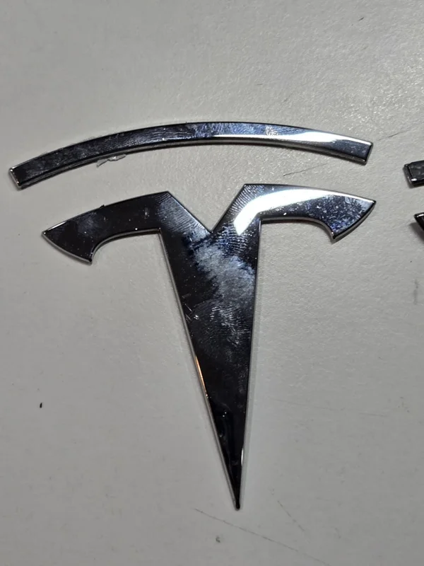 Matte Black Rear Trunk Emblem for Tesla Model S 3 X Y - OEM, Used - Image 3