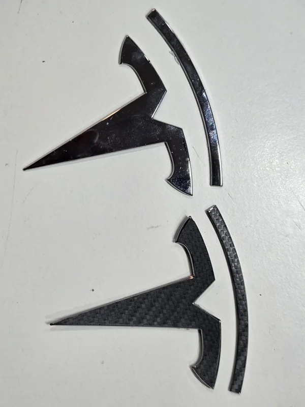 Matte Black Rear Trunk Emblem for Tesla Model S 3 X Y - OEM, Used - Image 1