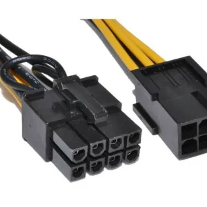 PCIe 6-Pin to Dual 8-Pin (6+2 Pin) GPU Video Card Power Adapter Cable - 8 Inch Black - Image 3