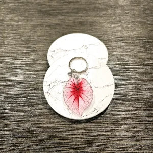 Pink Leaf Keychain - Unique Foliage Accessory for Bags & Keys - Image 3