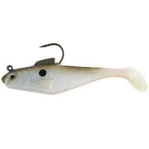 Powerbait Bunker Fishing Lure - 4 inch Swim Shad, Pearl White, 4 Counts - Image 4