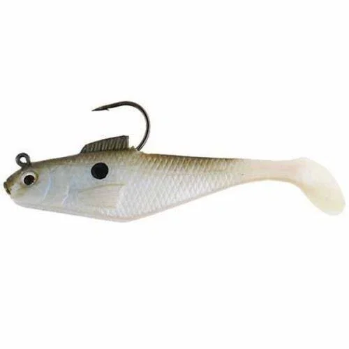 Powerbait Bunker Fishing Lure - 4 inch Swim Shad, Pearl White, 4 Counts - Image 4