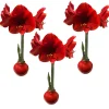 Red Waxed Amaryllis Bulbs 3 Pack - 28/30cm - No Water Holiday Decoration - Image 1