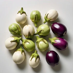 Round Eggplant Seeds Mix - Purple, Green, White Variety - Vegetable Seeds - Image 3