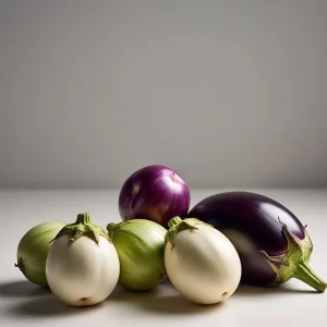 Round Eggplant Seeds Mix - Purple, Green, White Variety - Vegetable Seeds - Image 4