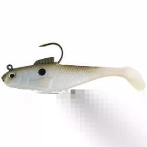 Powerbait Bunker Fishing Lure - 4 inch Swim Shad, Pearl White, 4 Counts - Image 2