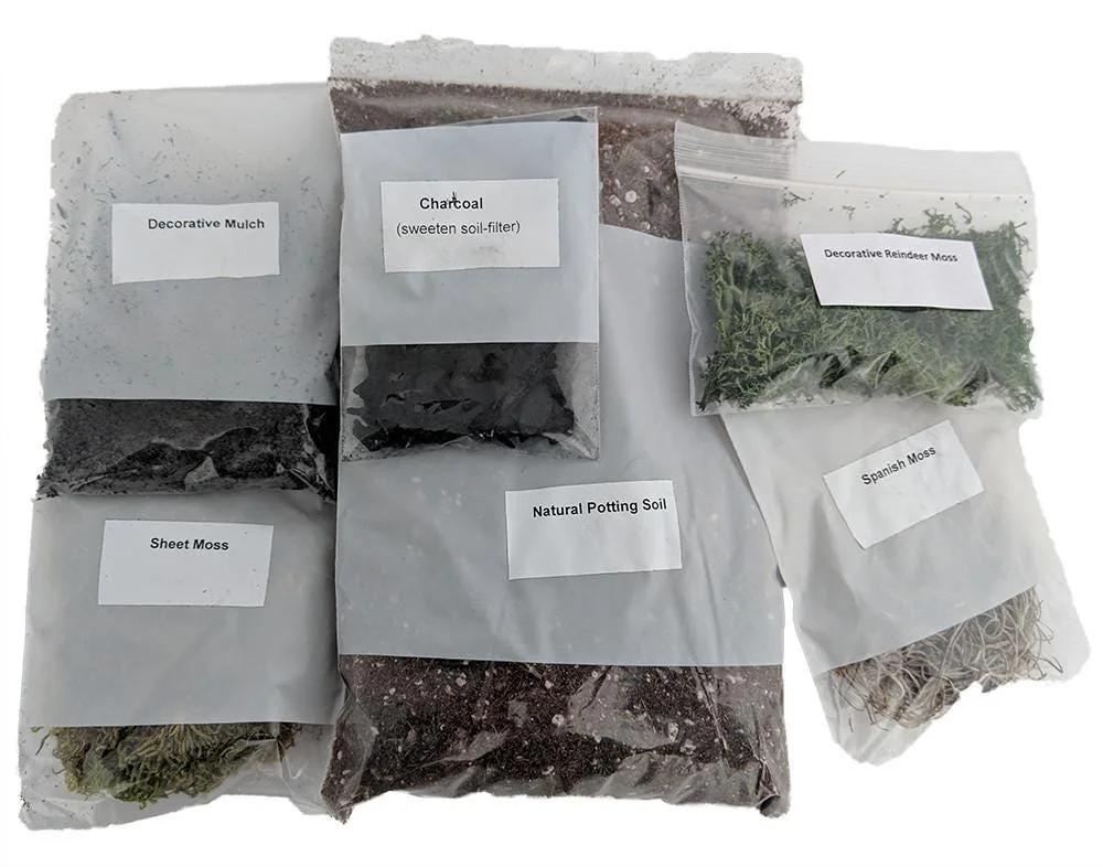 Terrarium Kit - DIY Miniature Garden Supplies - Potting Soil, Moss - Image 2