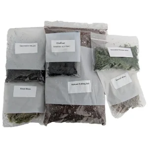 Terrarium Kit - DIY Miniature Garden Supplies - Potting Soil, Moss - Image 1