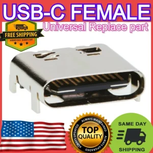 USB-C Charging Port Connector for Device Repair - Metal, Silver, 1ft Cable - Image 9