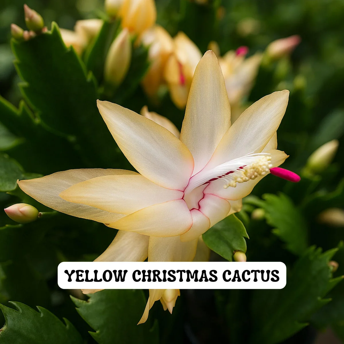 Yellow Christmas Cactus Live Plant – Zygocactus – 4 inch Pot – Indoor Holiday Houseplant - Image 2