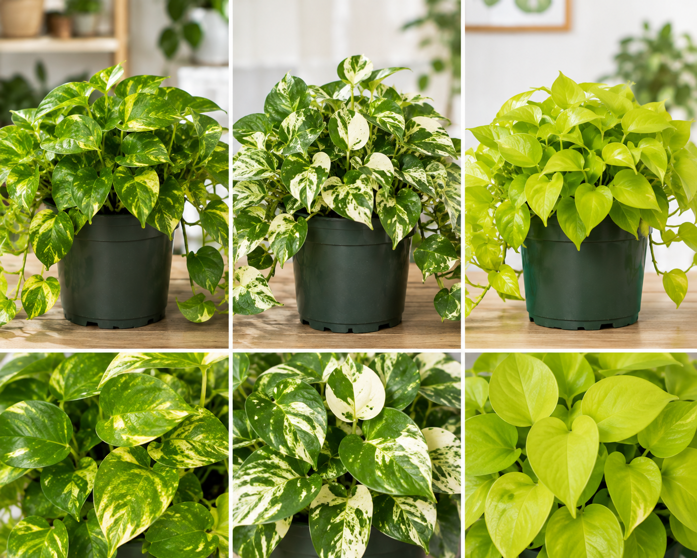 3 Assorted Pothos Live Plants – Houseplant for Indoor & Outdoor – 4 Inch Pot