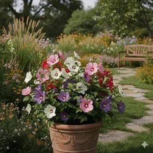 5 Althea Rose of Sharon Seedlings Bare Root 1-2 Ft Tall Outdoor Multicolor Flowering Shrub - Image 7