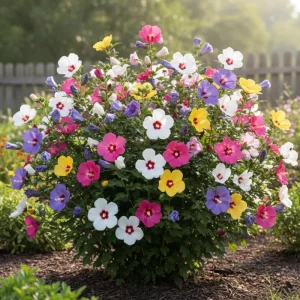 5 Mix Rose of Sharon Seedlings - Hardy Bareroot Flowering Shrubs 1-2 Ft Tall Outdoor - Image 1