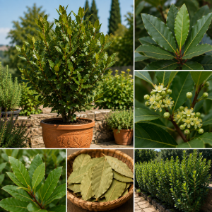 2 Bay Leaf Laurel Live Plants, Sweet Bay Leaf Tree, 4-7 Inches Tall, Laurus Nobilis, Indoor/Outdoor Herb