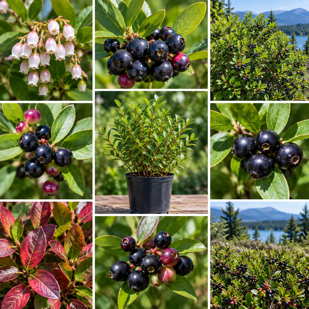 2 Black Huckleberry Live Plants, Well Rooted Huckleberries, 4'' Pot, Outdoor