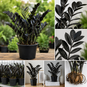 Rare Black ZZ Plant Live - Tropical Houseplant, Low Maintenance, 3 inch Pot
