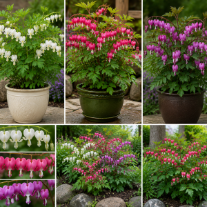 Bleeding Heart Live Plants - 4-6 Inch Tall, Red & White Blooms, Perennial Shade