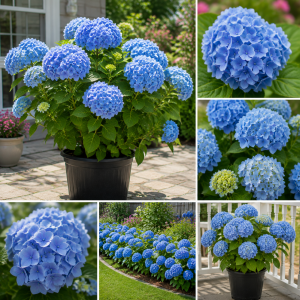 Blue Hydrangea Live Plant – Well-Rooted, Dormant, 5-7 Inch Tall – Blue Flowers – Outdoor Shrub