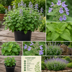 3 Catnip Mint Live Plants – Fast Growing Herb – Indoor/Outdoor – Zones 3-11