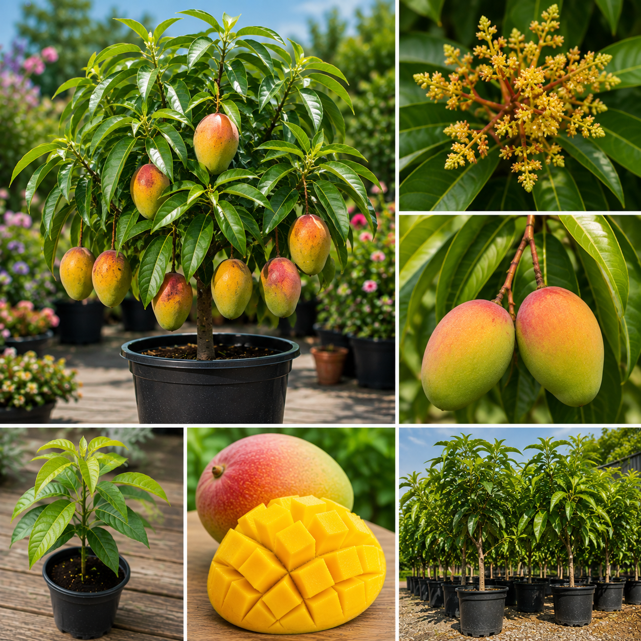 Dwarf Mango Tree Live Plant, 3 Gallon Pot, Tropical Fruit Tree for Indoor/Outdoor