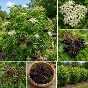 Elderberry Live Plant 6-12" Tall - Hardy Perennial Black Elderberry Bush