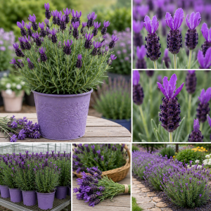 French Lavender Live Plants - 2 Pack, 4 Inch Potted, Outdoor/Indoor Fragrant Herb