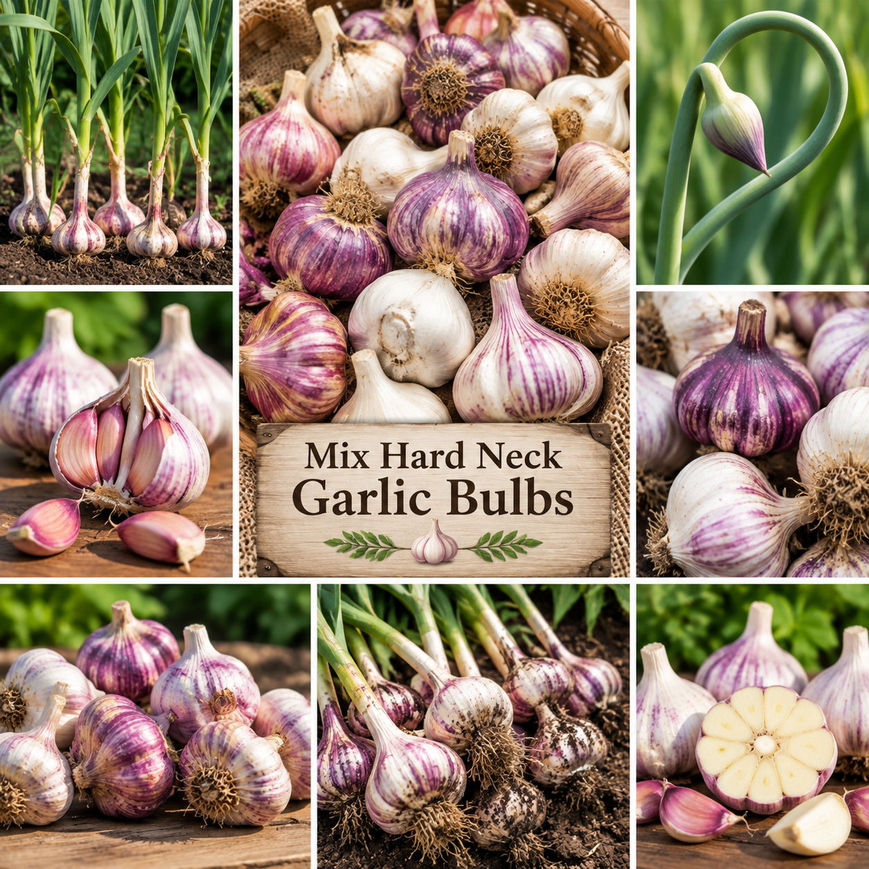 Mix Garlic Bulbs for Planting - 1 Lb Hardy Hardneck Garlic for Home Garden