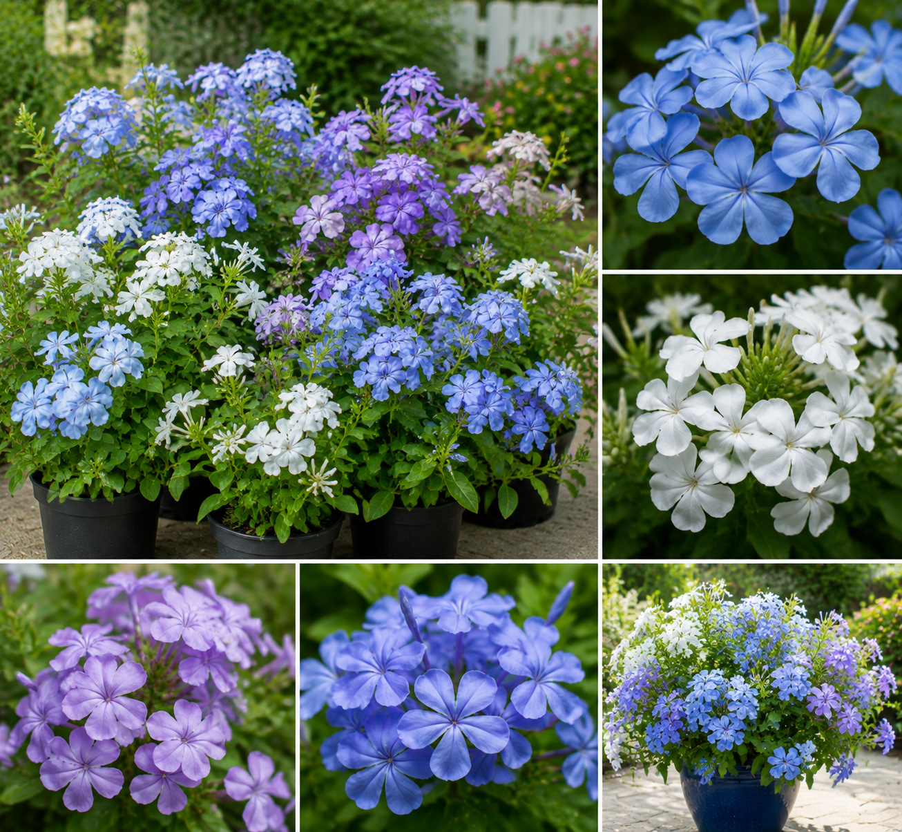 4 Mix Plumbago Live Plants, 4-7 inches Tall, Tropical White Flowering Shrub