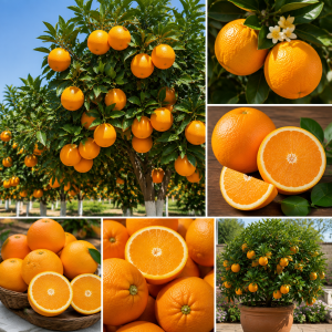 Navel Orange Tree Live Plant, 3-4 ft Tall, 5-Gallon Pot, Sweet Citrus Fruit