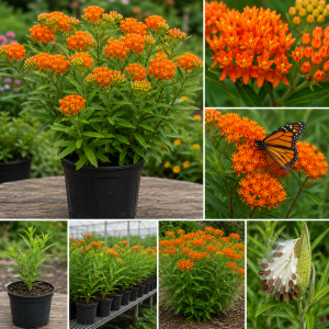 Orange Butterfly Milkweed Live Plants - 2 Pack Perennial Flowers, 4-8 Inch